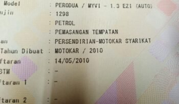 2010 Perodua MYVI 1.3 SE (A) 16V TWIN CAM -TY full