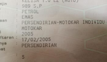 2005 Perodua KELISA 1.0 EZ (A)T/CAM FUEL INJECTION  -TY full