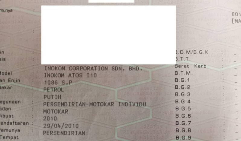 Inokom I10 1.1 (A) CASH OTR -TY full