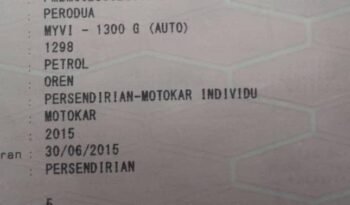 Perodua MYVI 1.3 G (A) FULL SERVICE RECORD -TY full